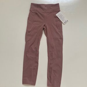 Lululemon “Time to Sweat” Cropped Pink Leggings. Size 4. New with tags